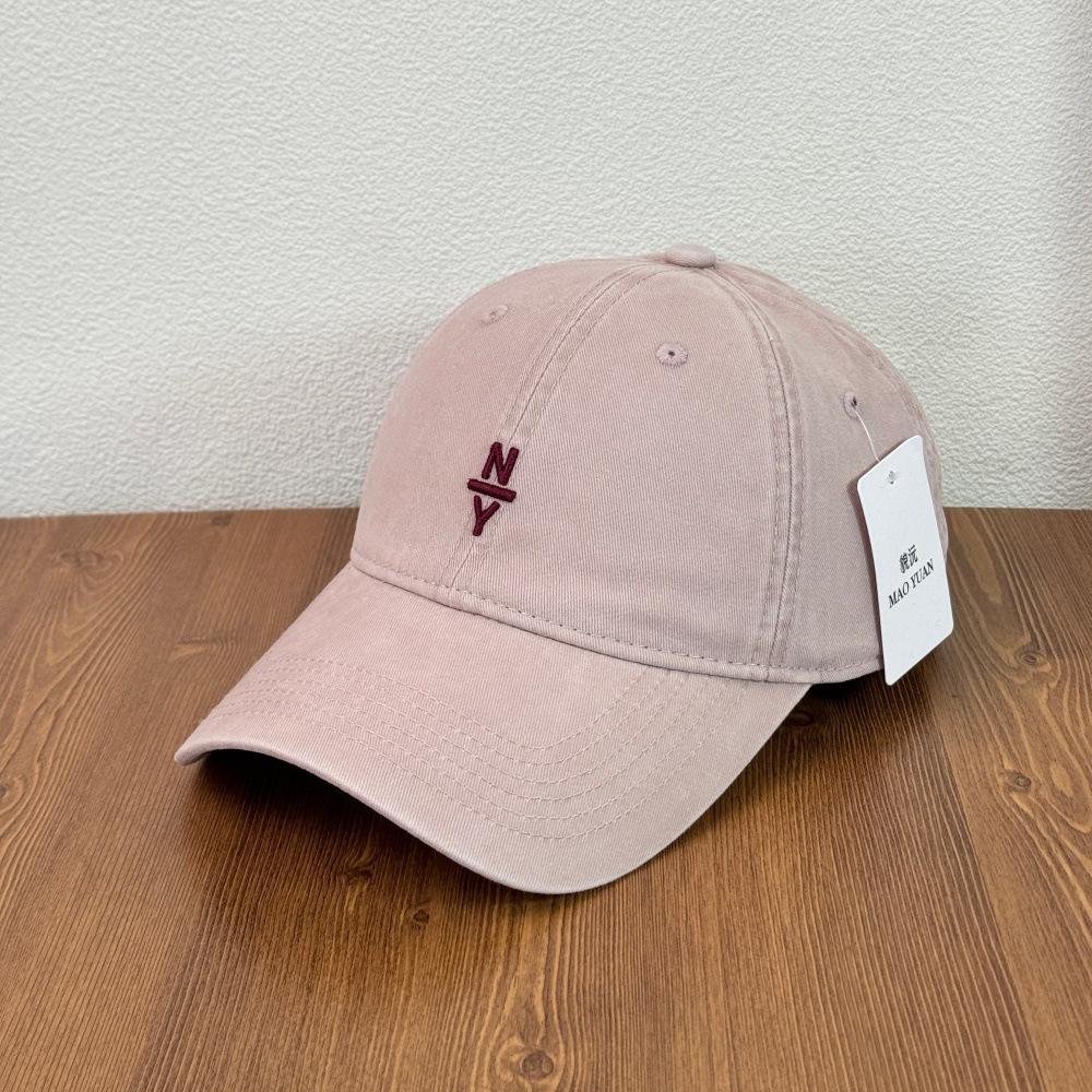 Fashion Hat Korean new letter embroidered baseball cap autumn casual sun hat men's and women's washed cotton soft top cap