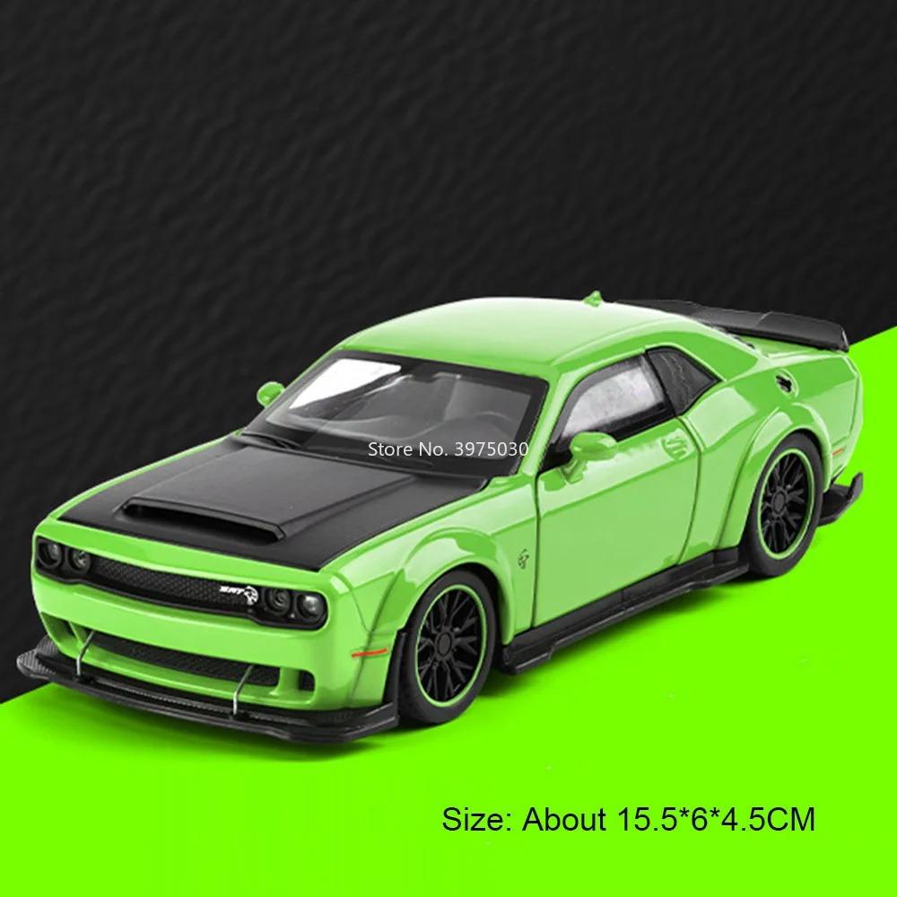 1:32 Scale Challenger SRT Hellcat Toy Supercars Alloy Diecast Models Doors Opened Wheel Steering Miniature Sports Car Gifts