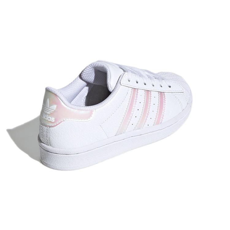 Adidas Originals SUPERSTAR C Comfortable Abrasion Resistant Low top Skateboard Shoes White Pink FW8282