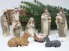 Christmas Nativity Scene 10 Figures - Holy Family, Three Kings, Crib