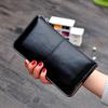 Women'S Vintage Oil Wax Leather Zipper Clutch Wallet Female Large Capacity Coin Purse Ladies Wristband Simple Card Holder Wallet