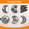5Pcs Moon Phase Wall Hanging Decor Art Above Bed 10.6" H Boho Moon Phase Wood Wall Pediment Ornament for Living Room Bedroom