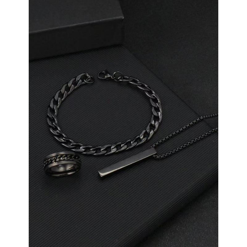 Long Jewelry Chain Ring Bracelet Necklace 3 Sets