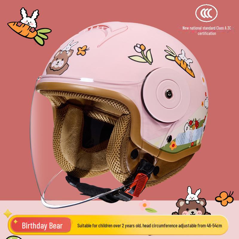 Kids' Motorcycle Helmet - Cartoon Design for All Seasons