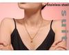 18k Gold-Plated Titanium Steel Geometric Zircon Pendant Necklace - European & American Fashion Style