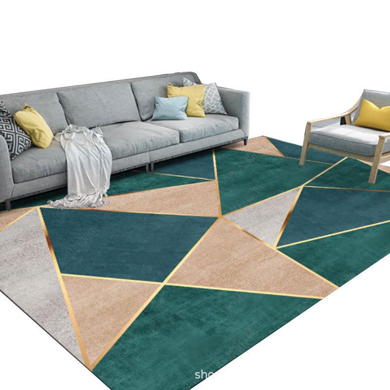 Living Room Luxury Area Rug: Geometric Carpet for Bedroom, Bedside, or Coffee Table