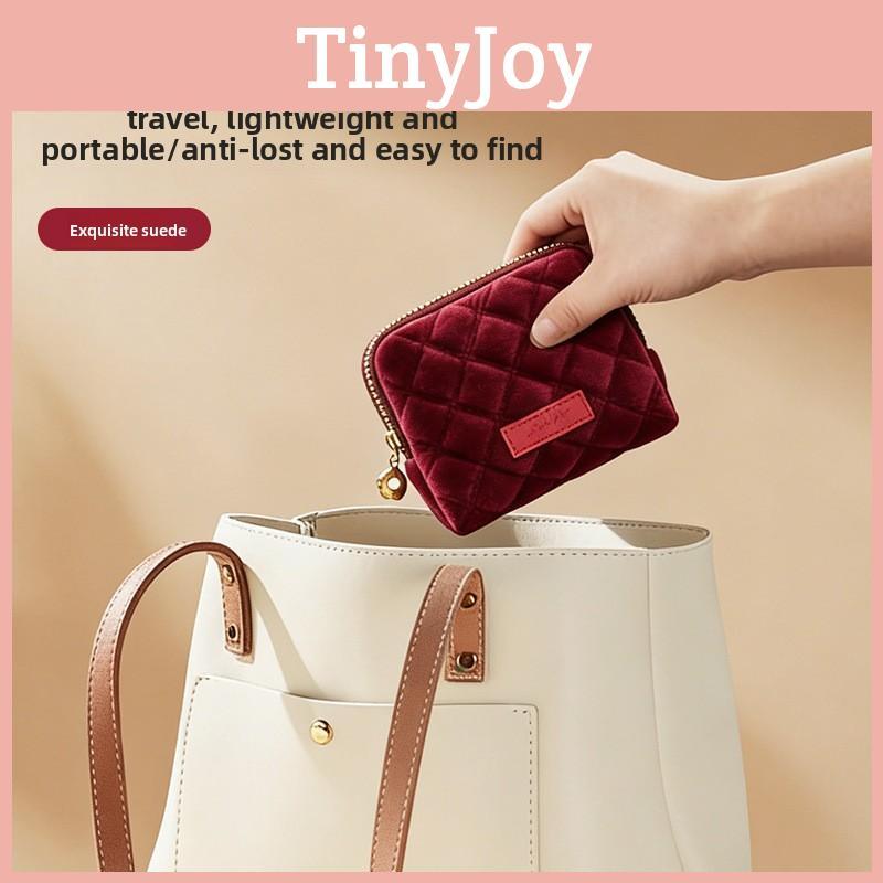 Elegant Plush Cosmetic Storage Case With Zipper For Rings And Bracelets