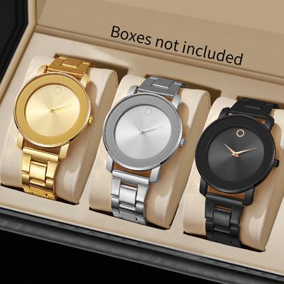 Set 3 Ceasuri de Mână Fashion pentru Bărbați, Stil Business, Cadran Simplu, Ceas Quartz pentru Bărbați, Ceas Reloj Hombre