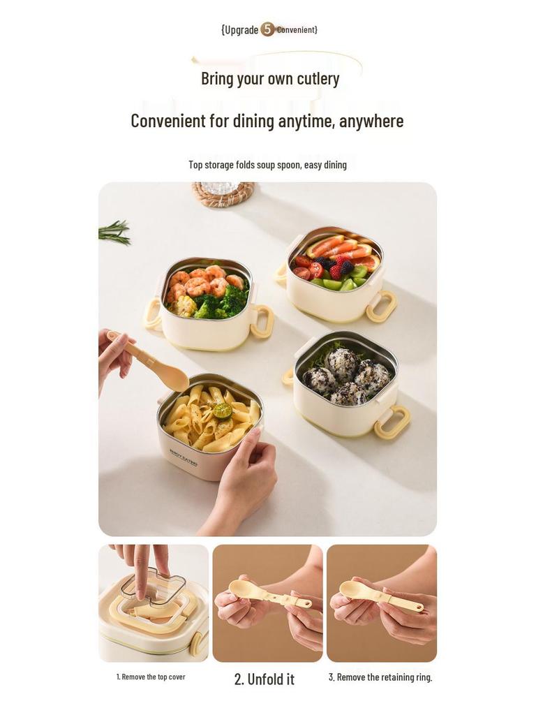 316 Multi-layer Stainless Steel Insulated Lunch Box for Office and School – Portable Bento with Lid