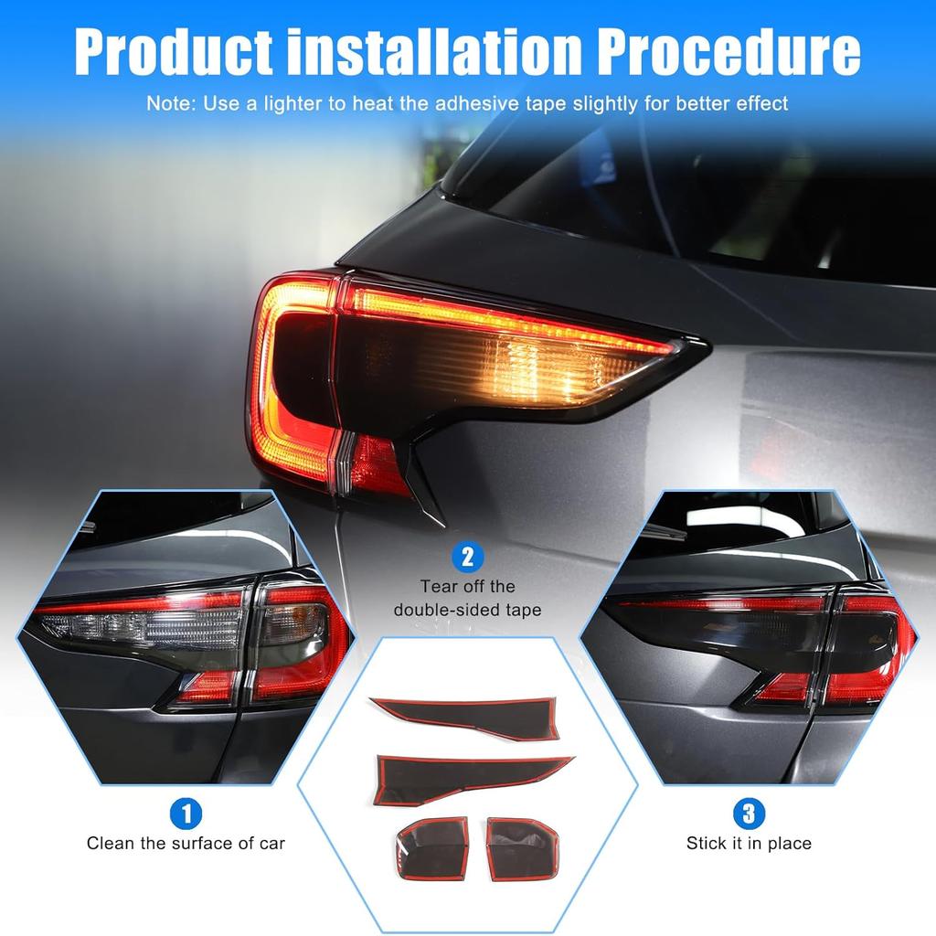 Bakljus Lampa Skydd Trim för Subaru Outback 2021 2022 2023 Tillbehör, ABS Bil Rökfärgat Bakre Bakljus Skal Skyddskåpa 2st,