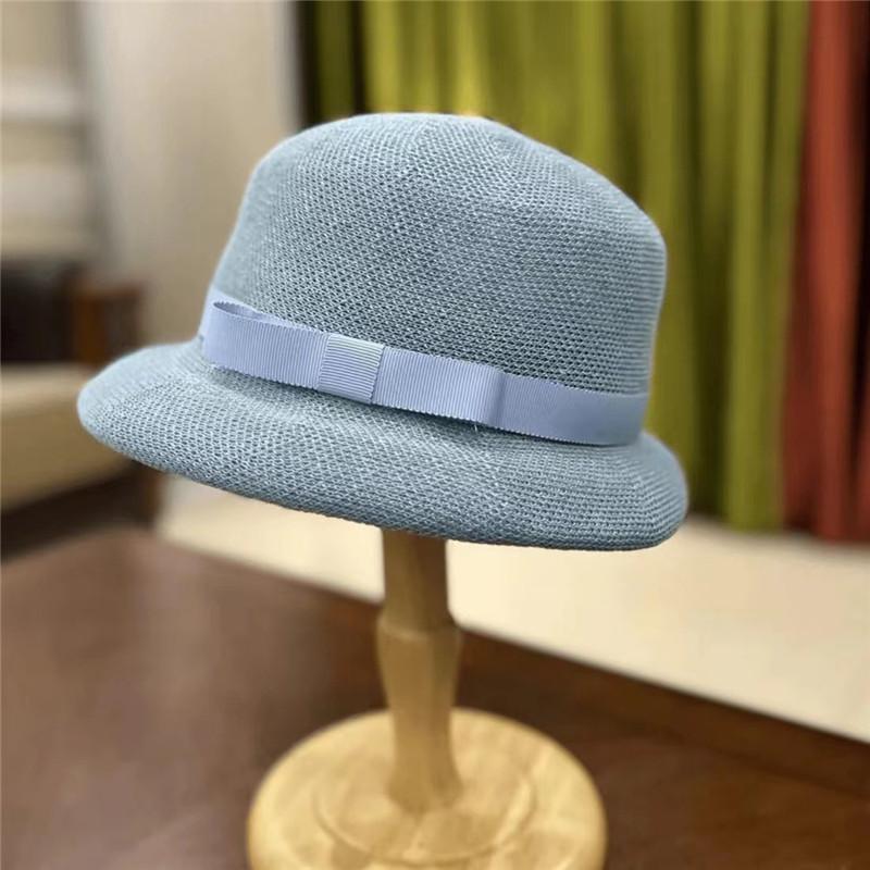

Ins шикарная летняя дышащая трикотажная пряжа элегантная женская кепка от солнца для отдыха женская беретная шляпа head size 57cm