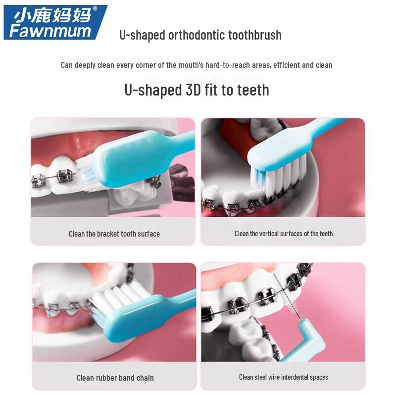 Little Deer Mom Orthodontic Toothbrush (2-Pack)