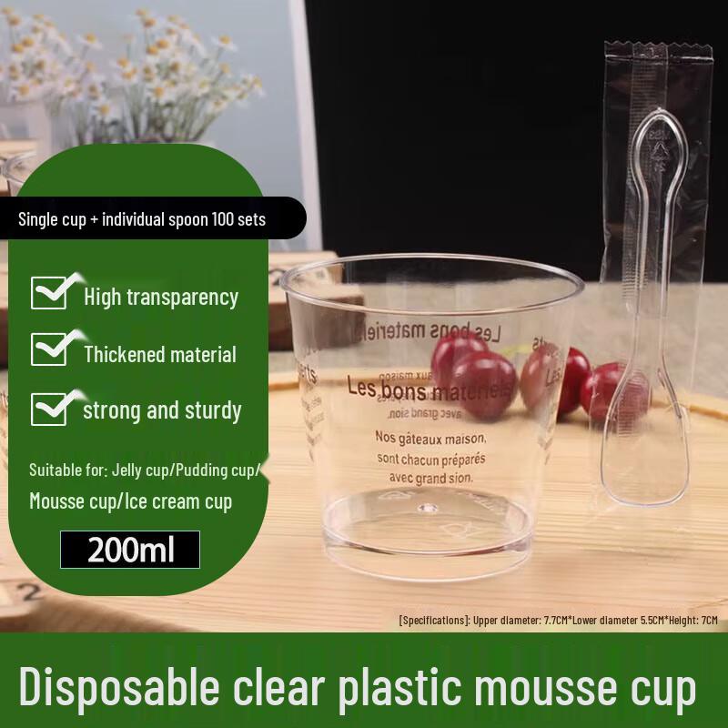 Homeglen Disposable Transparent Plastic Mousse Cups