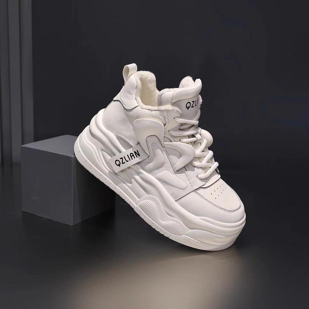 Lightweight thick-soled versatile casual dad shoes for women's 2025 spring and autumn new color matching inner height increase sports casual high-top