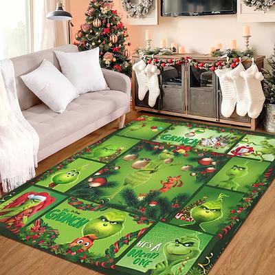 Tapis Grinch 1 pièce - Décoration de maison Tapis Pour Salon Chambre Sol Espace Chaise d'ordinateur Tapis