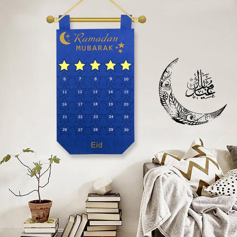 2026 Ramadan Countdown Calendar Felt Board Eid Mubarak Decor Muslim Party Decoration Craft Eid Al Adha Ornament Gift