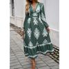 Women's Dresses Elegant Printed V Neck A-line Dresses