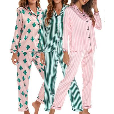 Γυναικείο Σετ Πιτζάμες Loungewear Ριγέ Ζακέτα Μακρυμάνικη Μακρύ Παντελόνι Σχολικές Πιτζάμες Ζακέτα Ροζ Παντελόνι Πιτζάμα