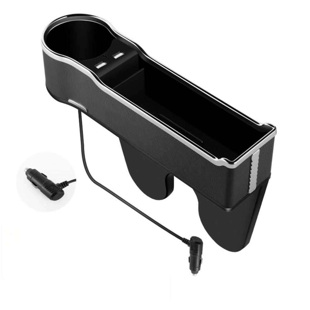 EXCEREY Car Seat Side Storage Large Gap Drink Fast USB Compatible with All Detachable Arm Protective Black Pocket, Capacity, Storage, Holder,