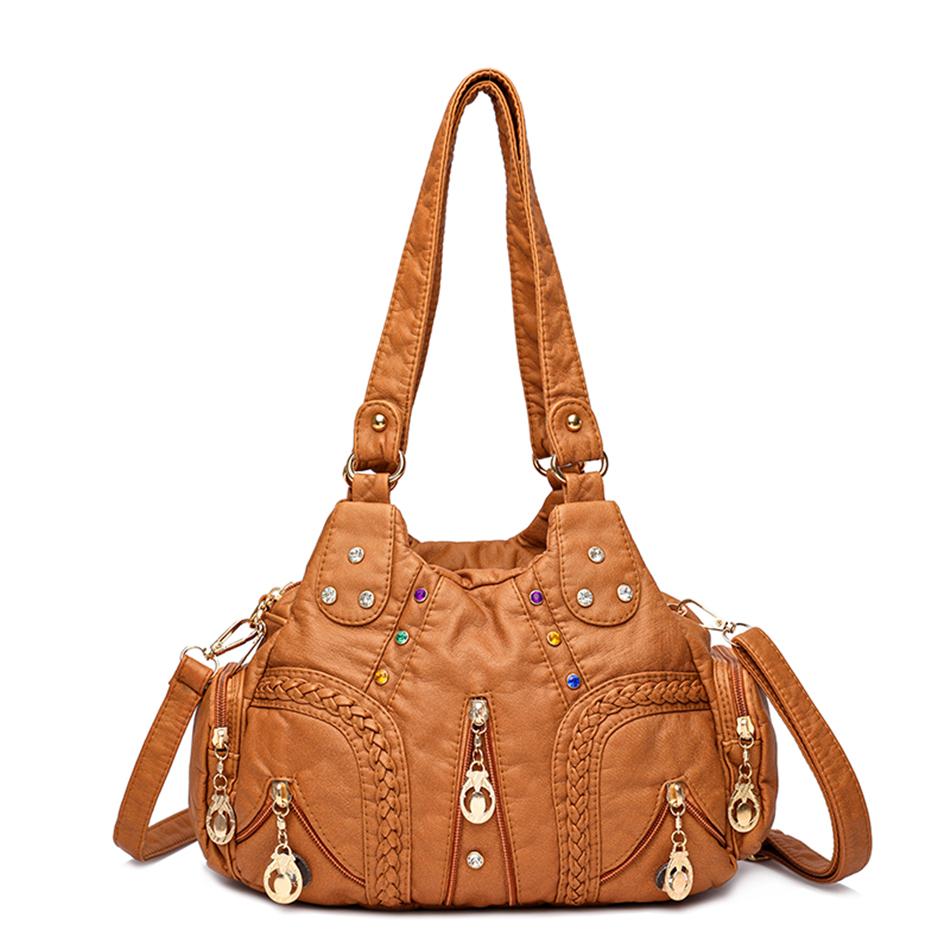 

Leather Casual Crossbody Bags for Women 2026 Ladies Luxury Designer Tote Handbag Top-Handle High Quality Shoulder Bag Sac A Main коричневый