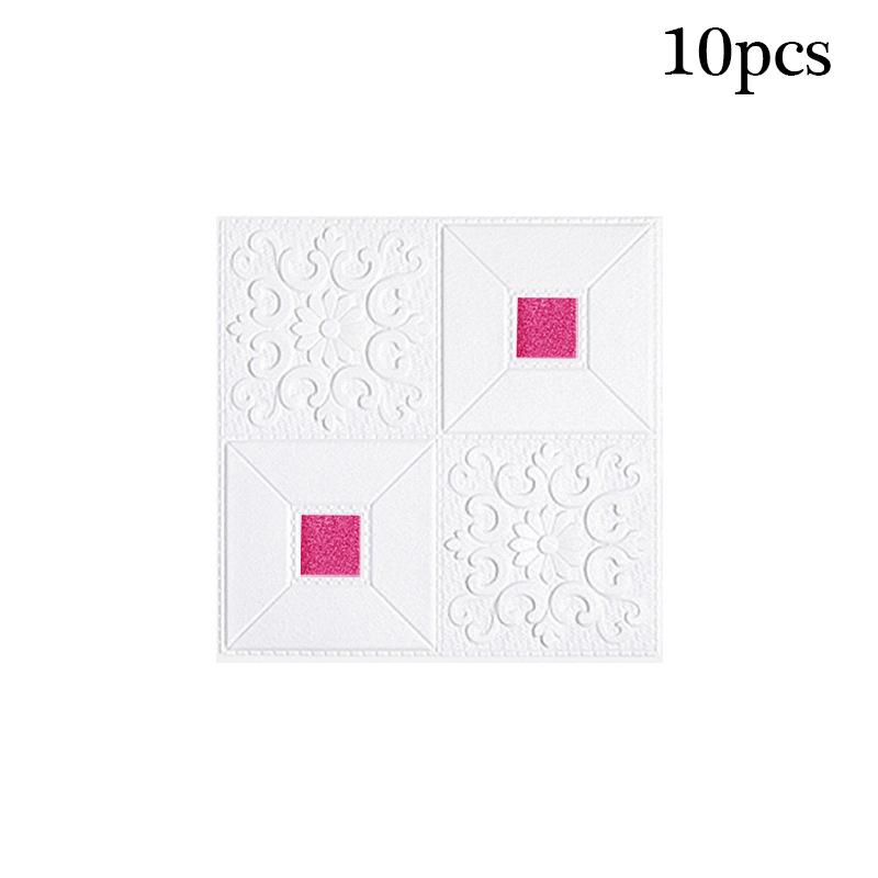 10PCS 3D Tile Brick Wall Sticker Wallpaper Self-adhesive Waterproof Foam Panel