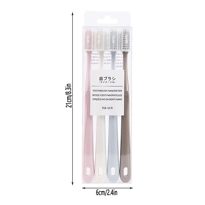 4Pcs/set Toothbrushes For Adults Manual Travel Toothbrush Set Multicolor Travel Toiletries Teeth Cleaning Oral Care