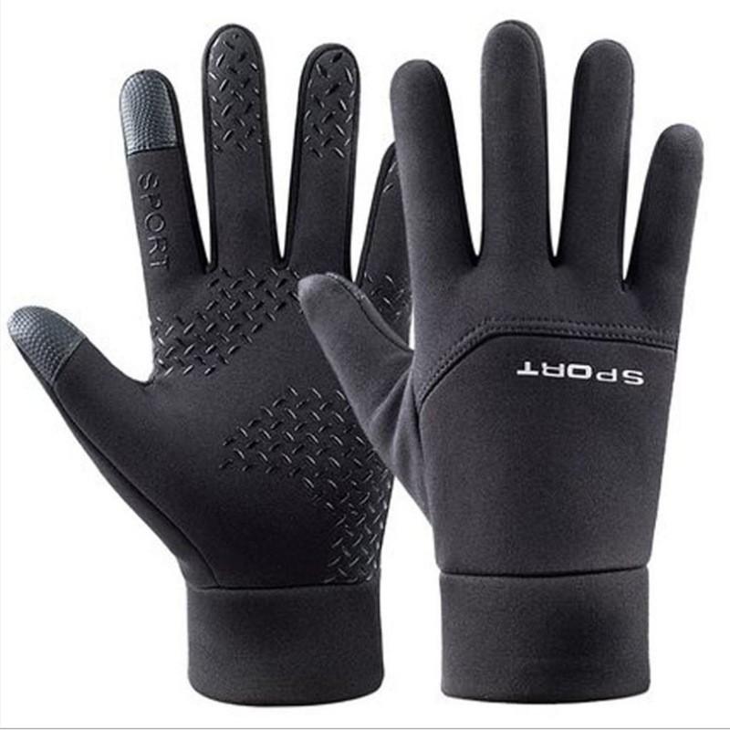 Winter Thermal Insulated Touchscreen Gloves Electric Bike Riders Delivery Couriers Outdoor Cold Weather Use Anti-Slip Waterproof Windproof Full Finger Solid Black Full-Finger