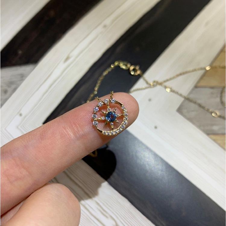 2022 Hexagram Star Trail Japanese Light Luxury Necklace, Gold-Plated s925 Silver, Niche Design for Women
