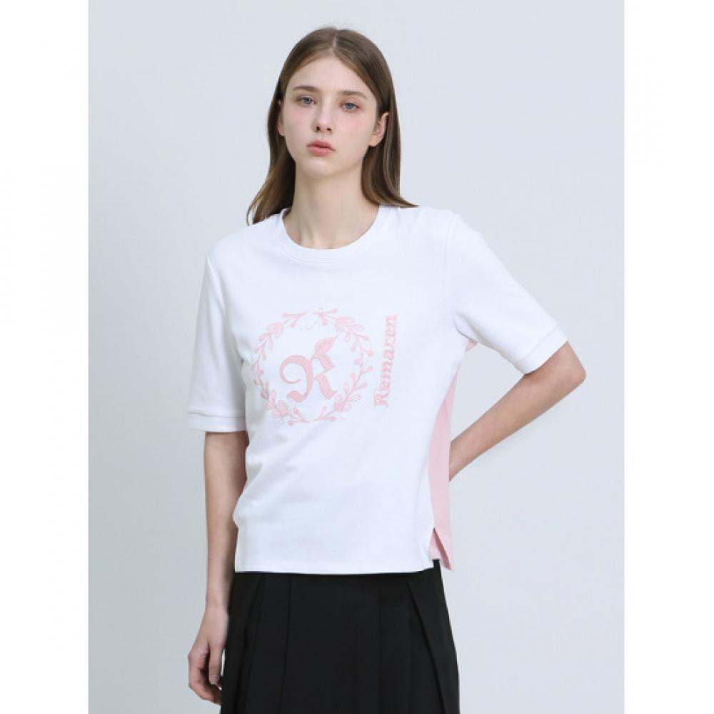 Cresson RomanTic Embroidery Color Block T shirT