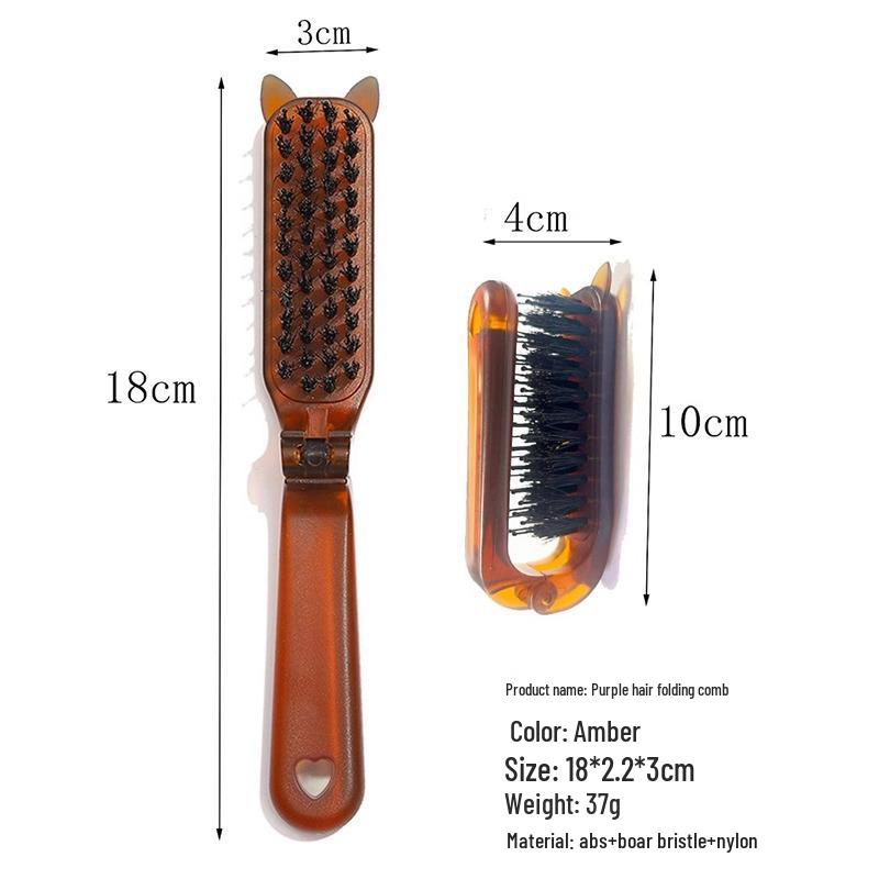 

Портативная расческа для волос с длинной ручкой и щетиной кабана для причесок и локонов Tortoiseshell-1 piece