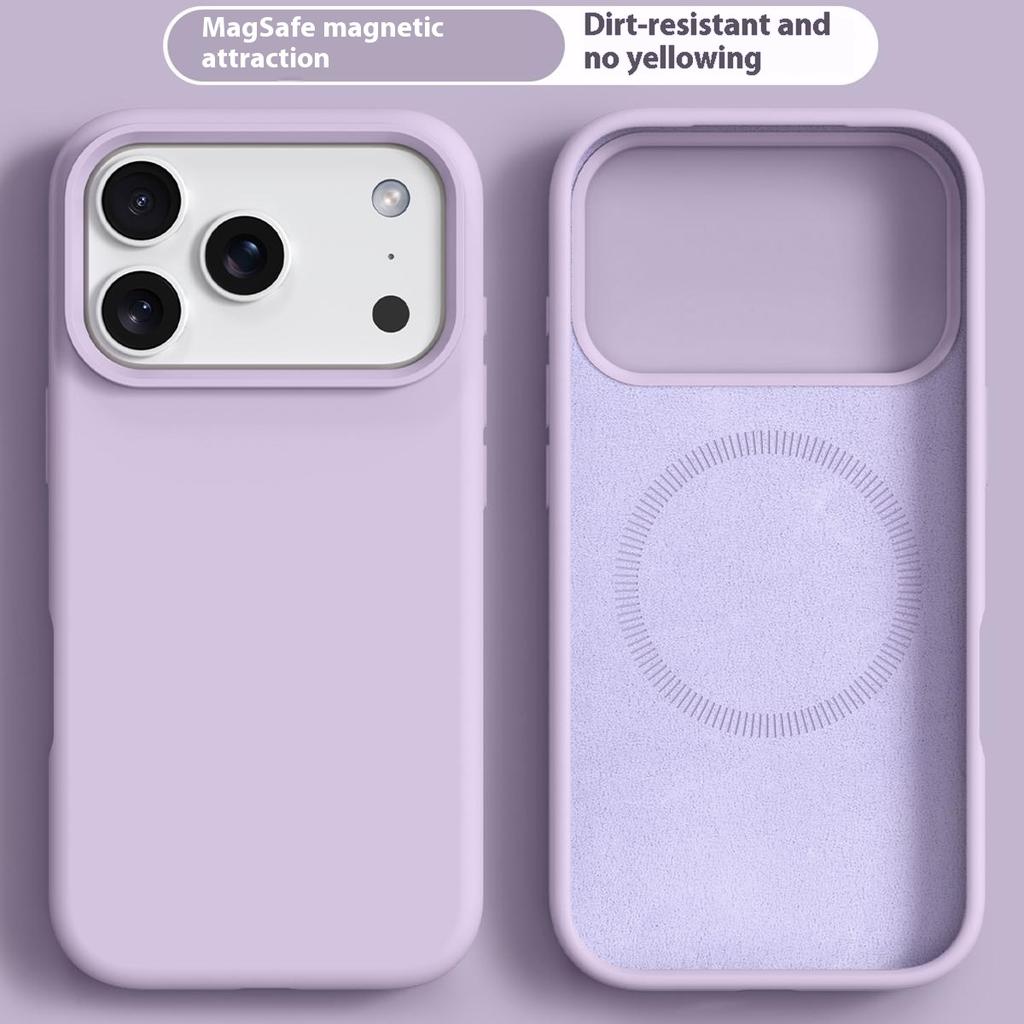 For iPhone 17 Pro Case Compatible with MagSafe Liquid Silicone+PC Phone Cover