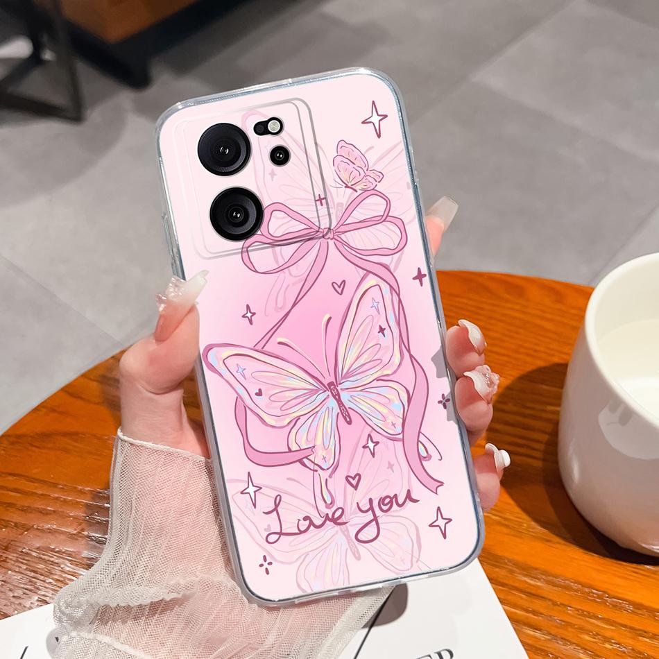 Clear Case For Xiaomi 13T Pro Soft TPU Silicone Cute Cartoon Back Cover For Xiaomi 13 T 13TPro Anti Drop Lightweight Phone Cases