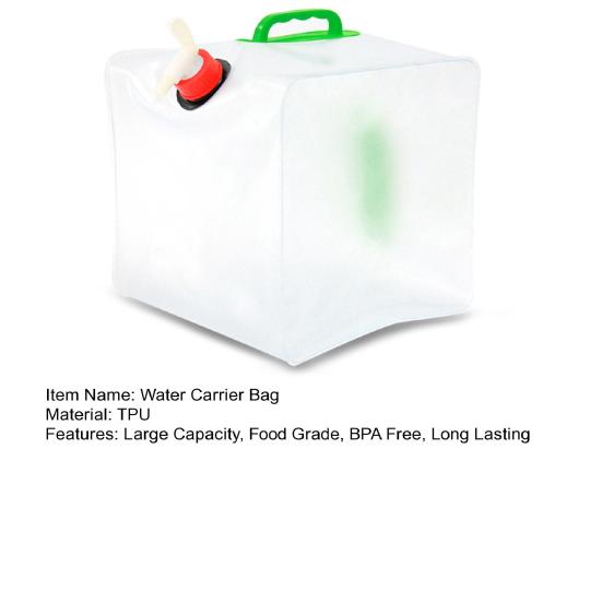 2Pcs Water Carrier Bags with Handle Large Capacity Food Grade BPA Free Water Storage Container Jugs Camping Supplies