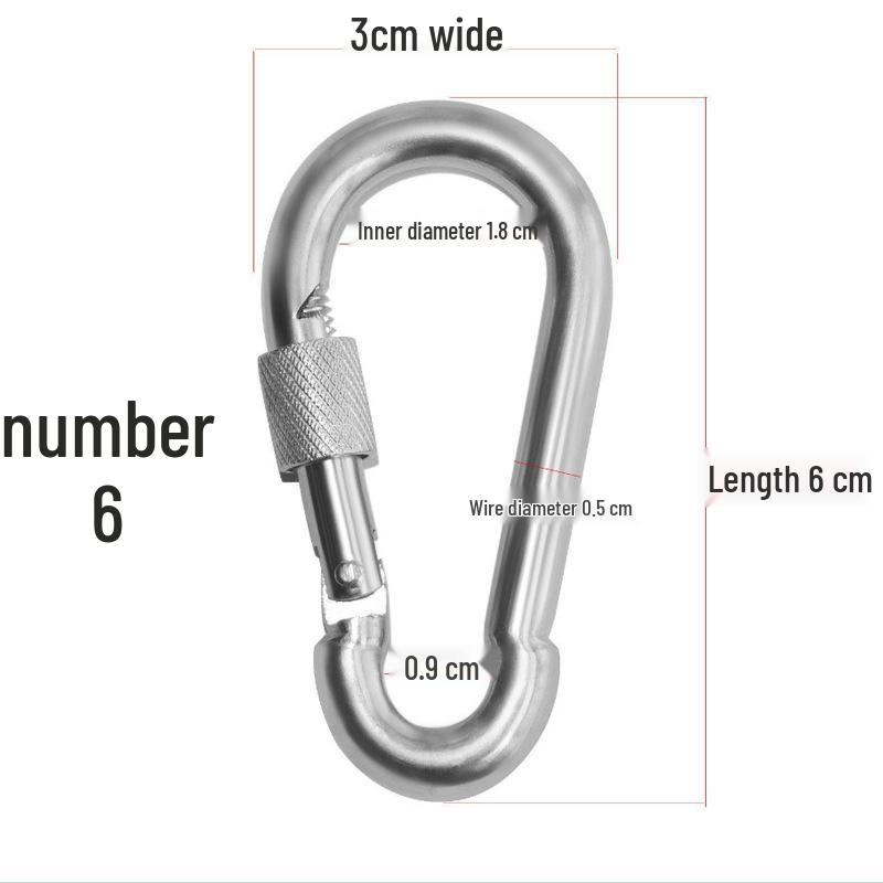 Пряжка Страховочный Подпружиненный Карабин Брелок с Железным Кольцом и Фиксатором Шнурка