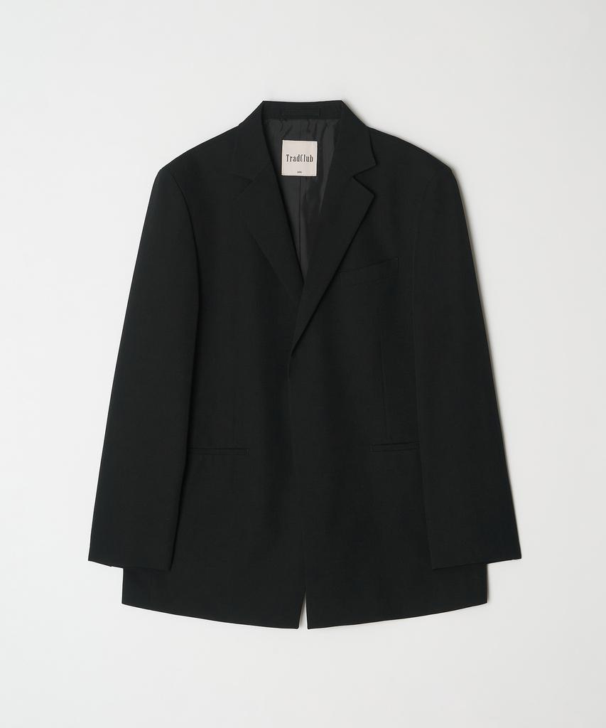 Tradclub Core Hidden Button Over-Casual Setup Suit Blazer (Black)