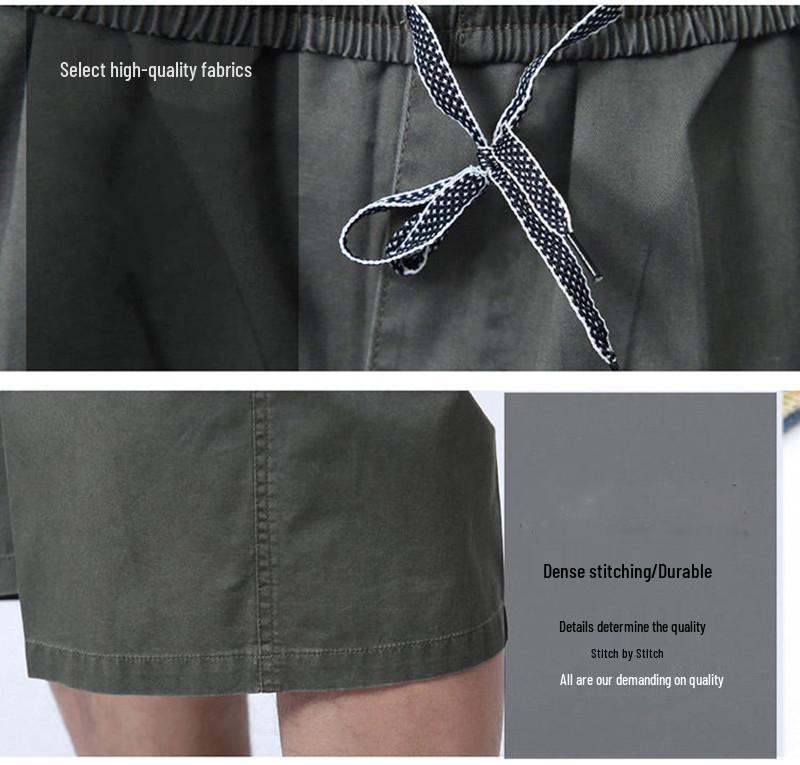 Men's Summer Casual Mid-Length Loose Fit Shorts for Middle-Aged and Elderly