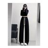 Gray Banana Women's Slimming Straight-Leg Track Pants - Petite 2025 Collection, Narrow Flare, Versatile Casual Wear for Spring and Autumn.