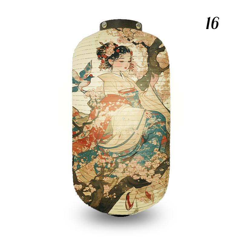 Traditional Style Cloth Lantern Japan Ukiyo-e Geisha Painting Lanterns Izakaya Sushi Shop Restaurant Party New Year Decoration