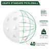 PATIKIL Outdoor Pickleball Balls 40 Holes Pickleball 40 Pack Amateur Indoor and Outdoor Sports Balls White