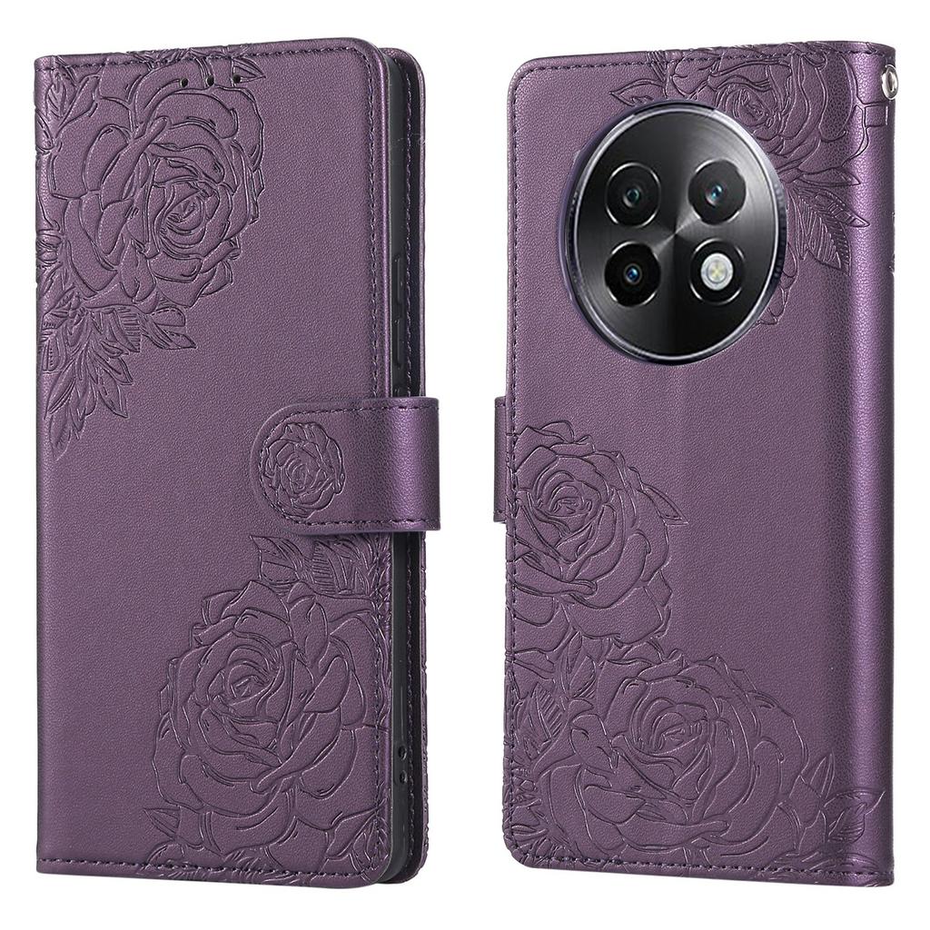 For Realme 13+ 5G/13 Pro 5G (Global) Case Rose Flower PU Leather Wallet Phone Cover with 3 Card Slots