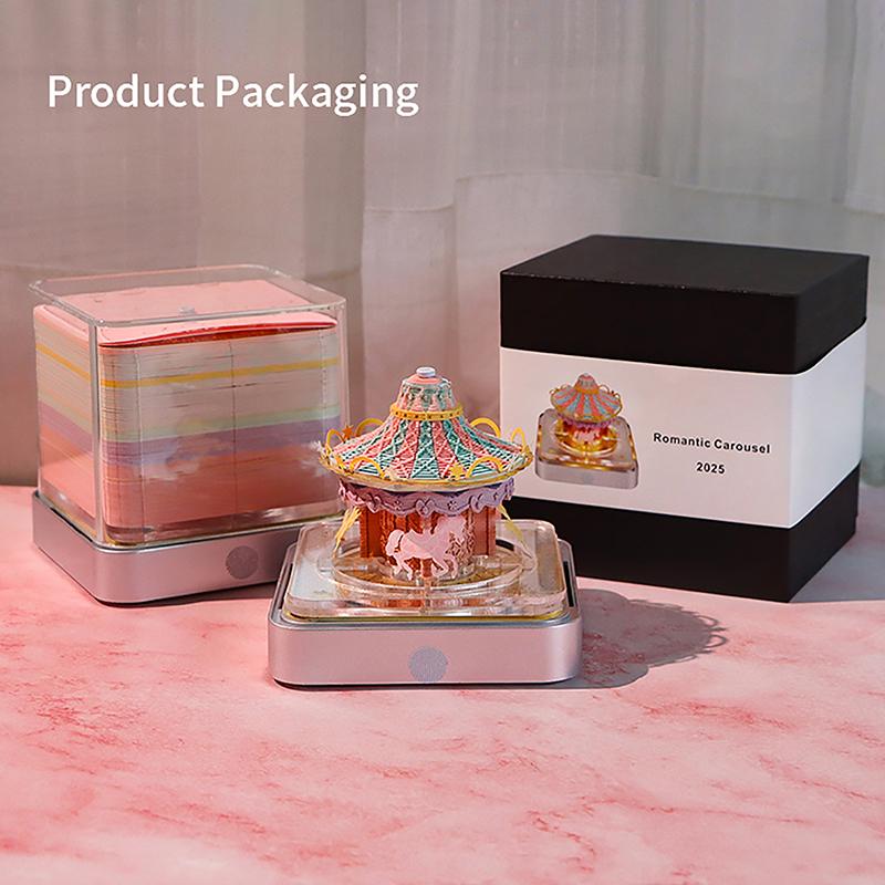 Time Piece Calendar 2026 Desk Calendar With Led Light 3D Tear-Away Calendar Paper Carving Art Memo Pad Notepad Gift Christmas