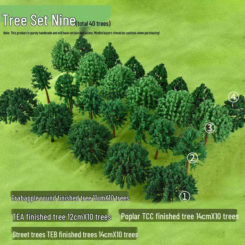Mini DIY Model Train Landscape Tree Set - Simulated Plastic Trees for Sand Table Crafting