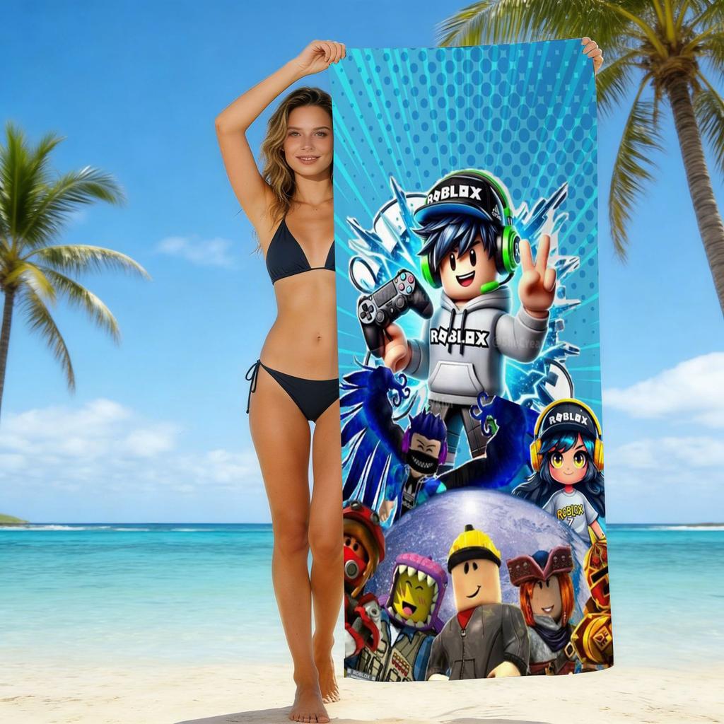 Roblox Roblox Game Beach Towel European And American Microfiber Bath Towel Beach Children Adult Towel