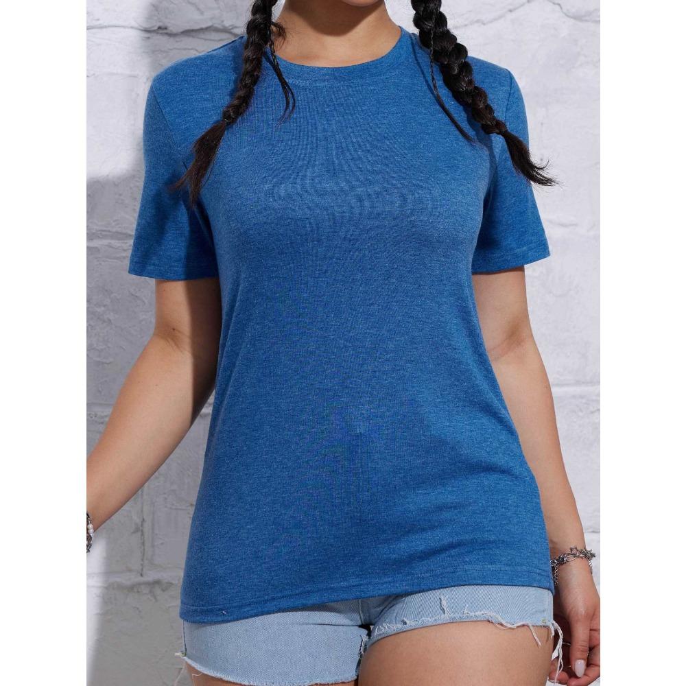 Womens Tops Short Sleeve Crewneck T-Shirts Loose Casual Blouses Summer Tees
