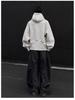 Unisex Deconstructed Solid Color Half-Zip Heavyweight Hooded Pullover Sweatshirt