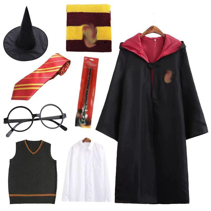Harry Potter Wizard Robe Cosplay Costume for Kids & Adults - Magic Cloak Cape for Halloween