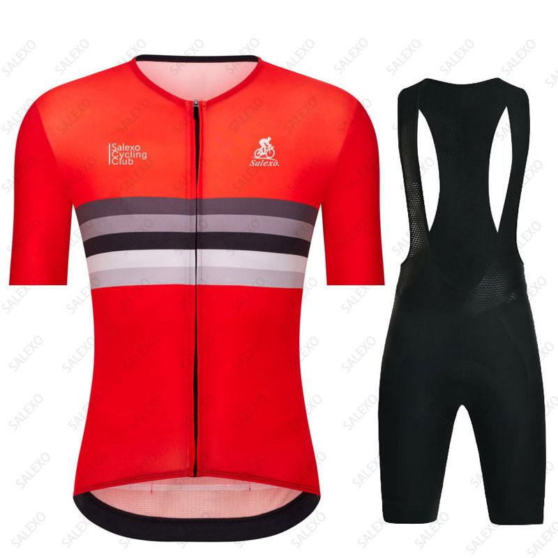 Outdoor Cycling Suit Summer Men Short Sleeve Bike Clothing Set 19D Quick Dry Bicycle Mountain Salexo Team Cycling Jersey Maillot Ropa Ciclismo