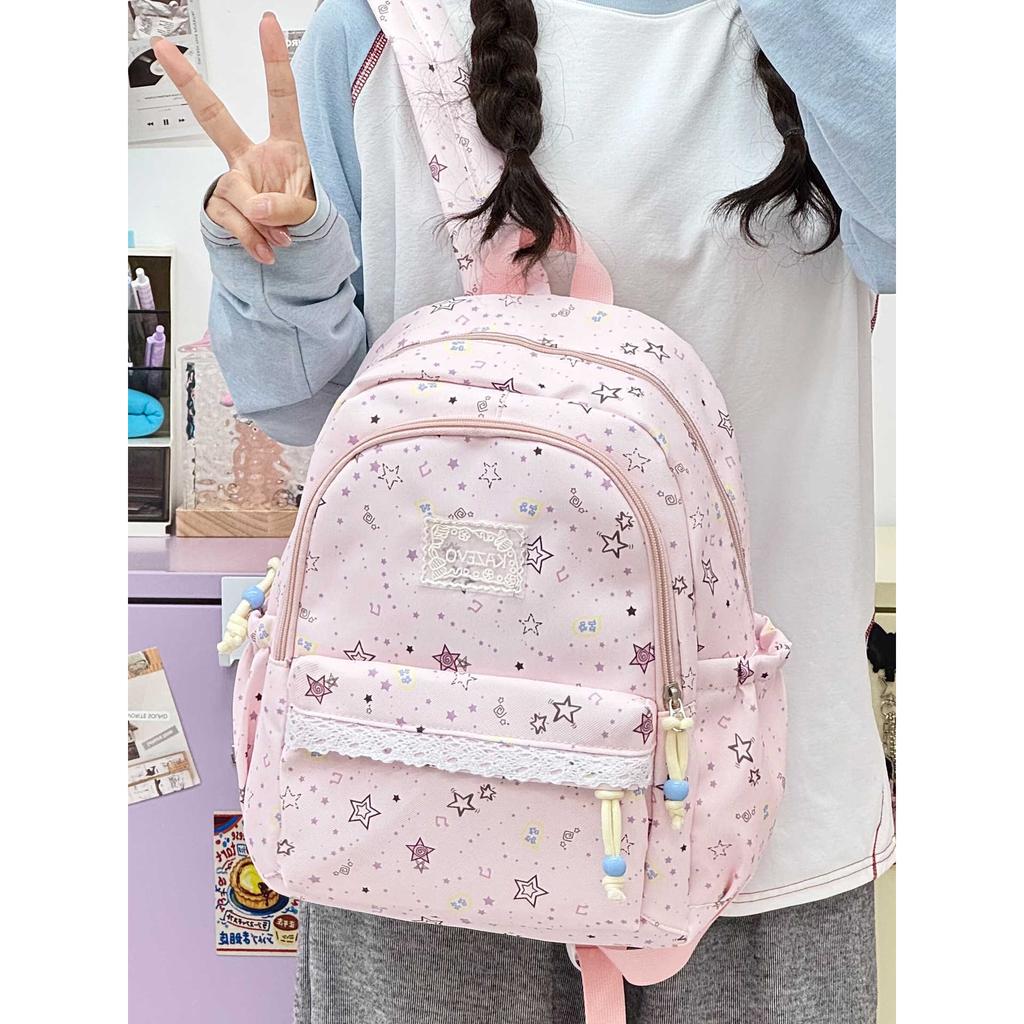 Schoolbag1011 new cute stars high value light backpack female students ins wind cute small schoolbag primary school students