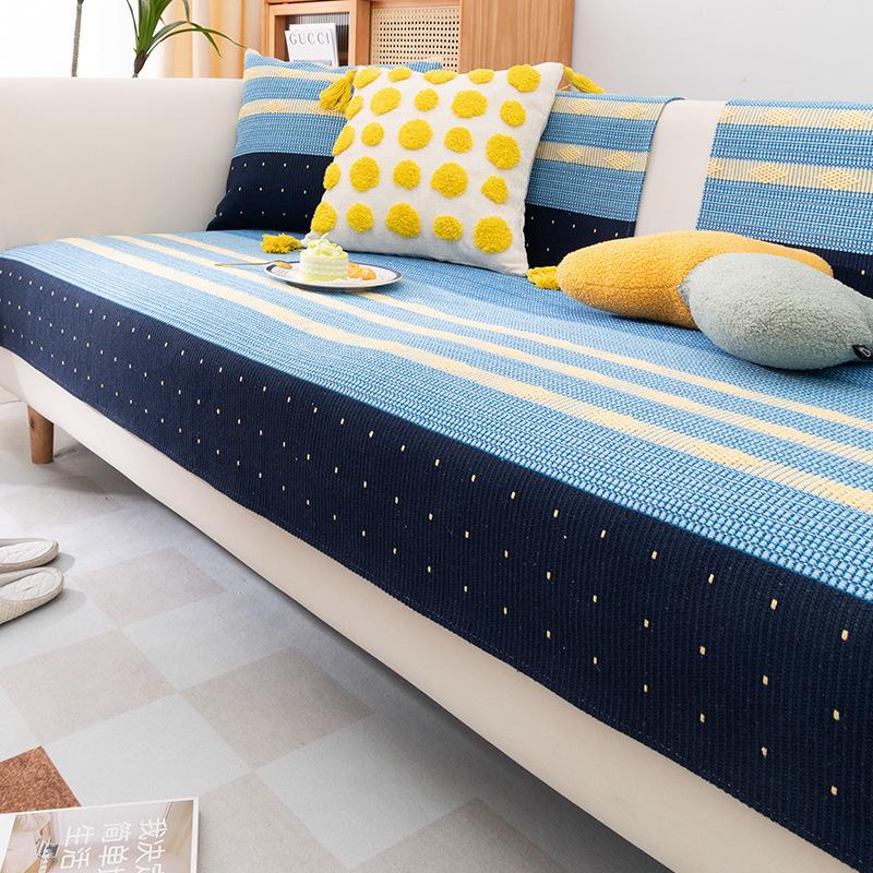 Cotton and Linen Modern Simple Sofa Cushion Sofa Towel Cover Cloth Cover All-inclusive Non-slip All-season Universal Seat Cushion Thickened