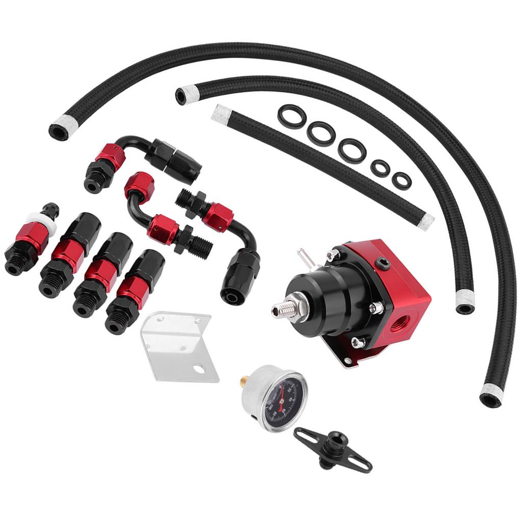 Fuel Pressure Regulator Kit Oil 0-100psi Gauge AN 6 Fitting End